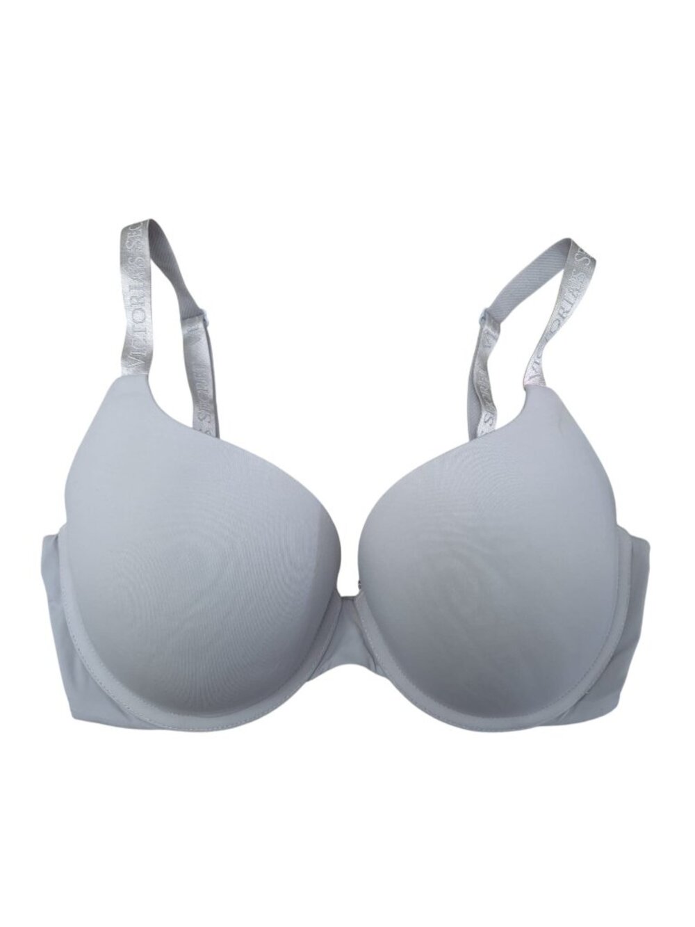 Victoria's Secret Push-Up Bra 34DD Light Gray T-Shirt Adjustable Straps